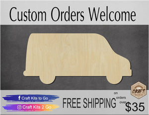 Van Wood Cutouts Transportation DIY paint blanks #2155 - Multiple Sizes Available - Unfinished wood Cutout Shapes