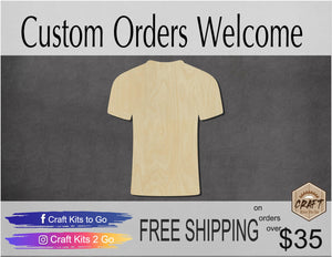 T-Shirt Wood Cutout blank paint kit DIY Clothing coloring painting #2139 - Multiple Sizes Available - Unfinished wood Cutout Shapes