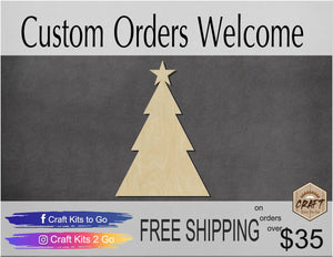 Triangle Christmas Tree Wood Cutouts blank Christmas Craft Christmas Decor #2126 - Multiple Sizes Available - Unfinished Cutout Shapes