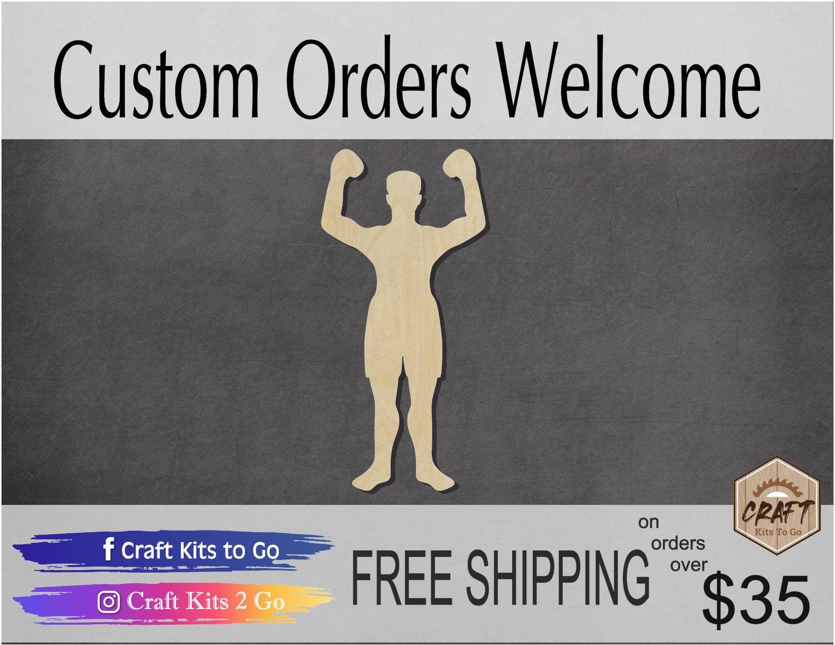 Boxer Cutout Wood Blanks Sports Cutouts paint yourself DIY Paint kit #1301 - Multiple Sizes Available - Unfinished Cutout Shapes