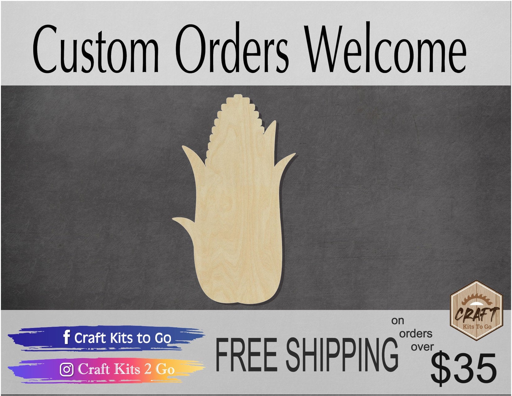 Corn food cutouts wood blanks Kitchen BBQ Friends Paint yourself Paint Kit DIY #1326 - Multiple Sizes Available - Unfinished Cutout Shapes