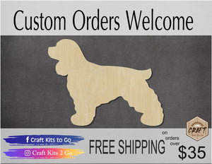 Cocker Spaniel Dog wood blank cutouts mans best friend animal cutouts DIY #1347 - Multiple Sizes Available - Unfinished Cutout Shapes