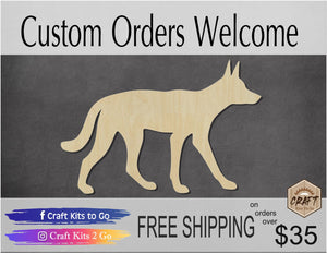 Dingo animal wood blank cutouts DIY paint zoo animals animal cutouts #1374 - Multiple Sizes Available - Unfinished Cutout Shapes