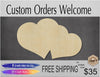Double Hearts cutouts Valentine's Day Love Romantic shape cutouts wood blanks #1402 - Multiple Sizes Available - Unfinished Cutout Shapes