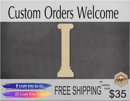 Greek Column Building Struction DIY Paint kit #1555 - Multiple Sizes Available - Unfinished Cutout Shapes