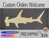 Hammerhead Shark wood cutouts Sea Creatures Ocean Animals zoo animals DIY #1574 - Multiple Sizes Available - Unfinished Cutout Shapes