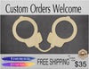 Handcuffs wood blank cutouts Cops Cop DIY paint kit Jail Paint yourself #1579 - Multiple Sizes Available - Unfinished Cutout Shapes
