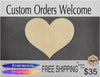 Heart wood cutouts Love Valentine's Day wood shapes DIY Paint kit #1588 - Multiple Sizes Available - Unfinished wood Cutout Shapes