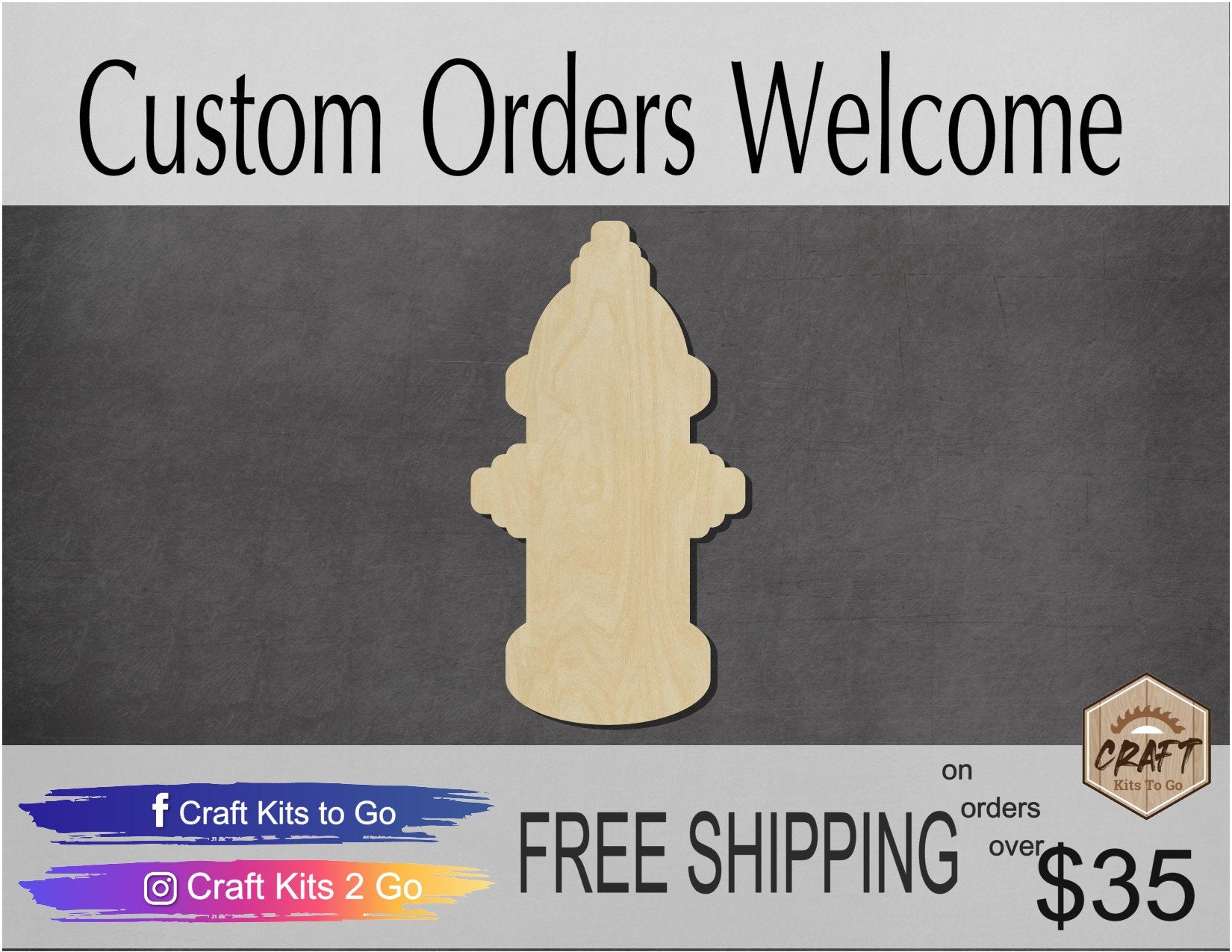 Fire Hydrant Fire Fighter Emergency wood cutouts DIY paint kit #1464 - Multiple Sizes Available - Unfinished wood Cutout Shapes