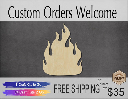Fire Camping wood cutouts DIY Paint kit #1468 - Multiple Sizes Available - Unfinished wood Cutout Shapes