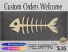 Fish Skeleton Fishing Food wood cutouts DIY Paint kit #1473 - Multiple Sizes Available - Unfinished Wood Cutout Shapes