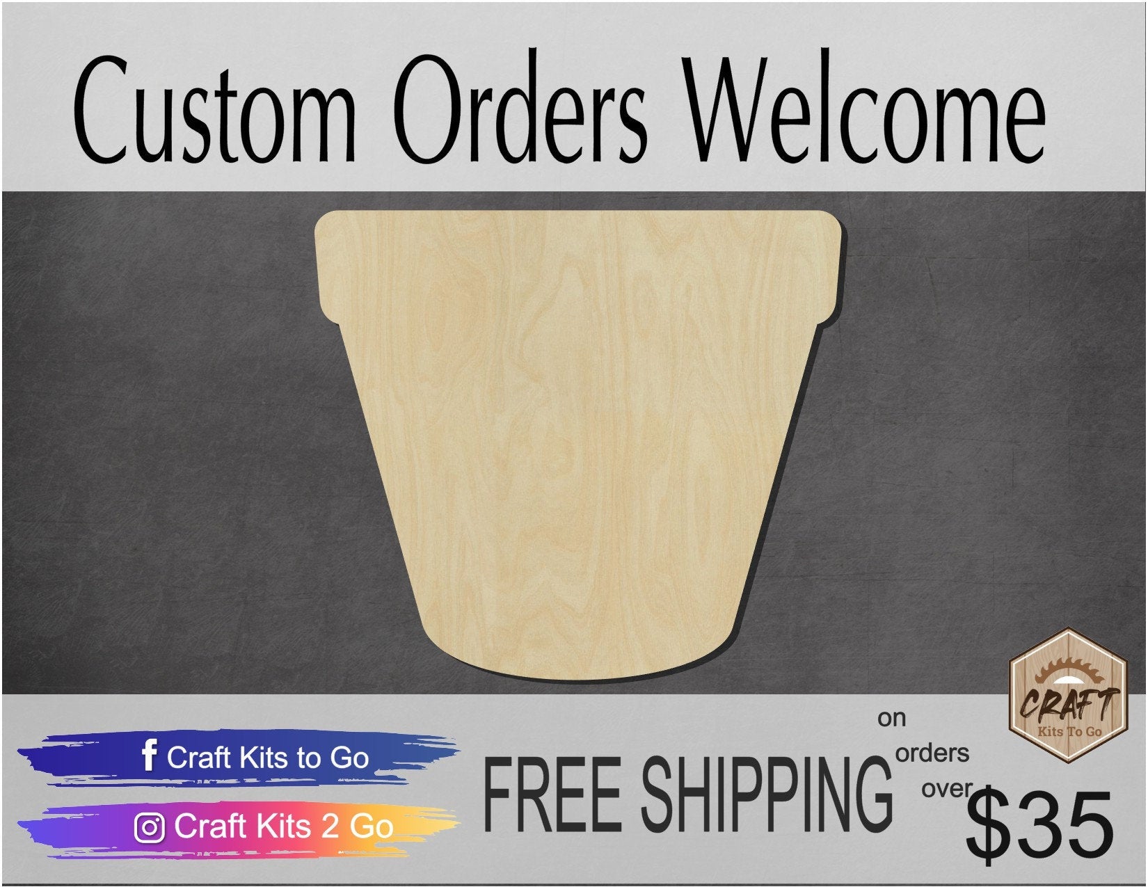 Flower Pot wood cutouts Flowers Garden Beautiful Pretty DIY Paint kit #1481 - Multiple Sizes Available - Unfinished Wood Cutout Shapes