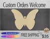 Flying Butterfly cutout wood cutouts Flying Garden Flowers animal cutouts #1485 - Multiple Sizes Available - Unfinished Wood Cutout Shapes