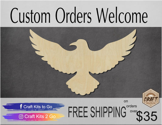 Flying Raven wood cutouts Animal cutouts zoo animals DIY Paint kit #1492 - Multiple Sizes Available - Unfinished Wood Cutout Shapes