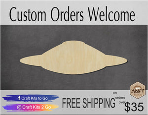 Flying Saucer wood cutouts UFO DIY paint kits #1494 - Multiple Sizes Available - Unfinished Wood Cutout Shapes