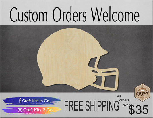 Football Helmet wood cutouts Football season Sports DIY Paint kit #1499 - Multiple Sizes Available - Unfinished Wood Cutout Shapes