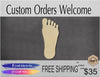 Foot wood cutouts Body Parts DIY paint kit Paint yourself #1503 - Multiple Sizes Available - Unfinished Wood Cutout Shapes