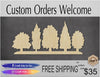 Forrest wood cutouts Land Trees Plants DIY paint kit #1505 - Multiple Sizes Available - Unfinished Wood Cutout Shapes