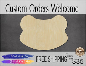 Frog Head wood cutouts Frogs Animal cutouts bugs DIY paint kit #1514 - Multiple Sizes Available - Unfinished Wood Cutout Shapes