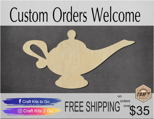 Genie wood cutouts fairy tales Magic movies DIY paint kit #1523 - Multiple Sizes Available - Unfinished Wood Cutout Shapes