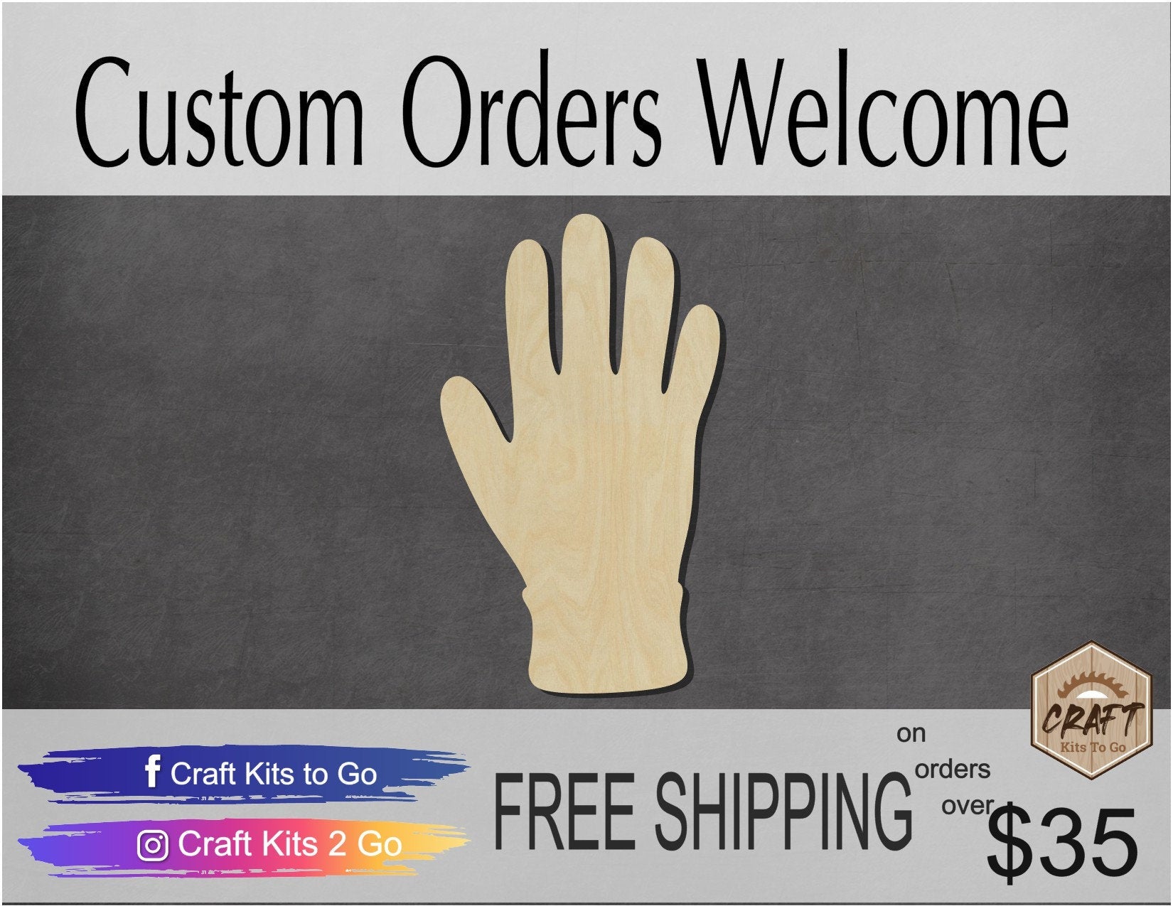 Glove wood cutouts Garden Glove flowers Household DIY Paint kit #1535 - Multiple Sizes Available - Unfinished Wood Cutout Shapes