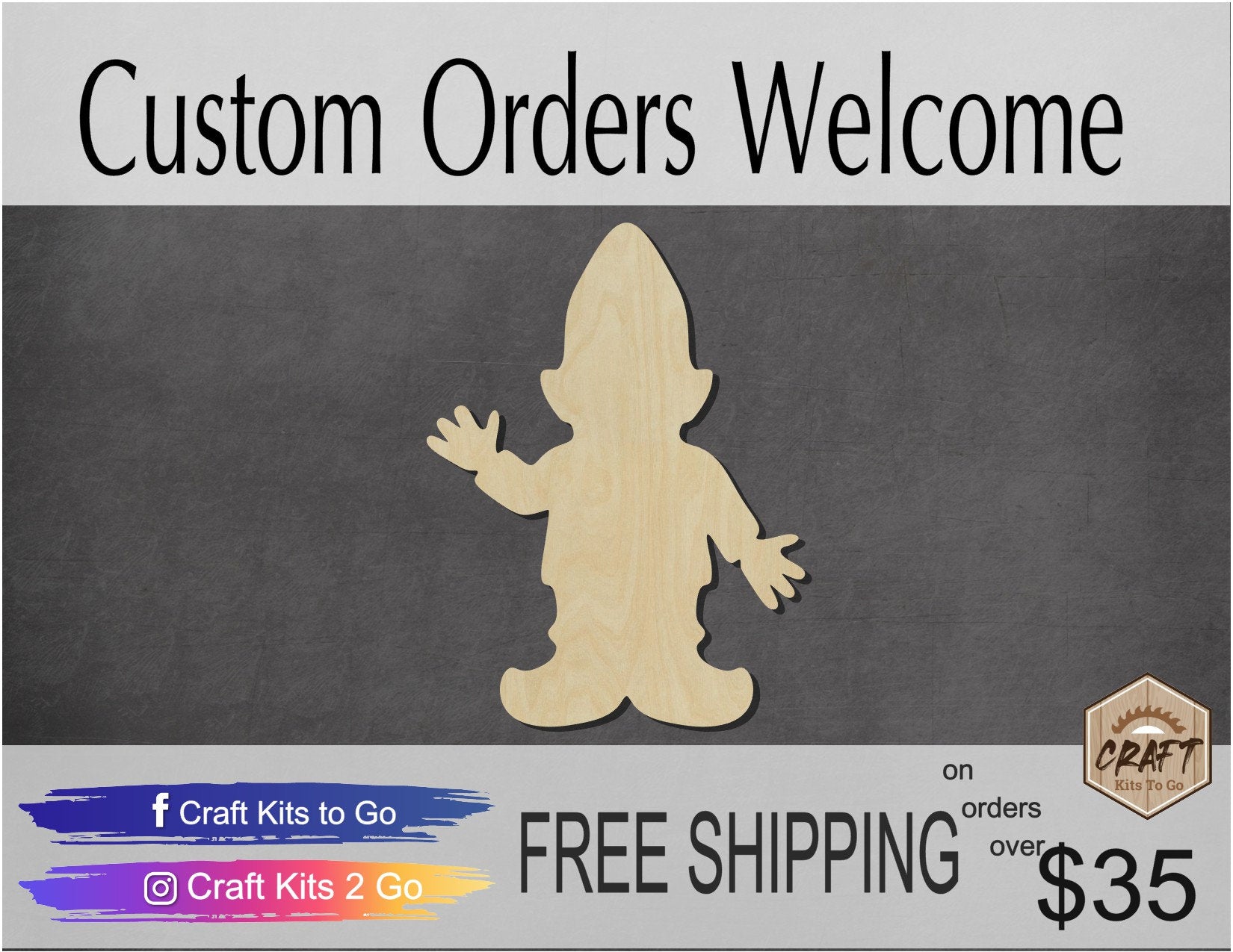 Gnome wood cutouts Home decor Garden Decor DIY Paint kit #1536 - Multiple Sizes Available - Unfinished Wood Cutout Shapes