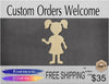 Girl wood cutouts school girl children child DIY Paint kit #1532 - Multiple Sizes Available - Unfinished wood cutout shapes