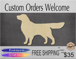 Golden Retriever Dog wood cutouts Mans best friend pet cutouts DIY Paint #1539 - Multiple Sizes Available - Unfinished wood cutout shapes