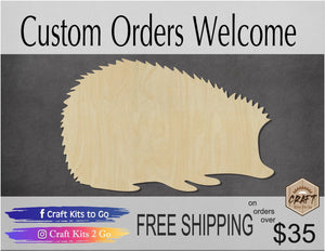 Hedgehog wood cutout Animal cutouts Zoo Animals DIY Paint #1590 - Multiple Sizes Available - Unfinished Wood Cutouts Shapes