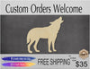 Howling Wolf wood cutout wood shapes animal cutouts DIY paint kit #1614 - Multiple Sizes Available - Unfinished Wood Cutouts Shapes