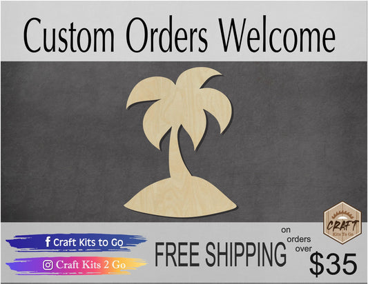 Island wood cutout wood shape DIY paint kit #1633 - Multiple Sizes Available - Unfinished Wood Cutouts Shapes