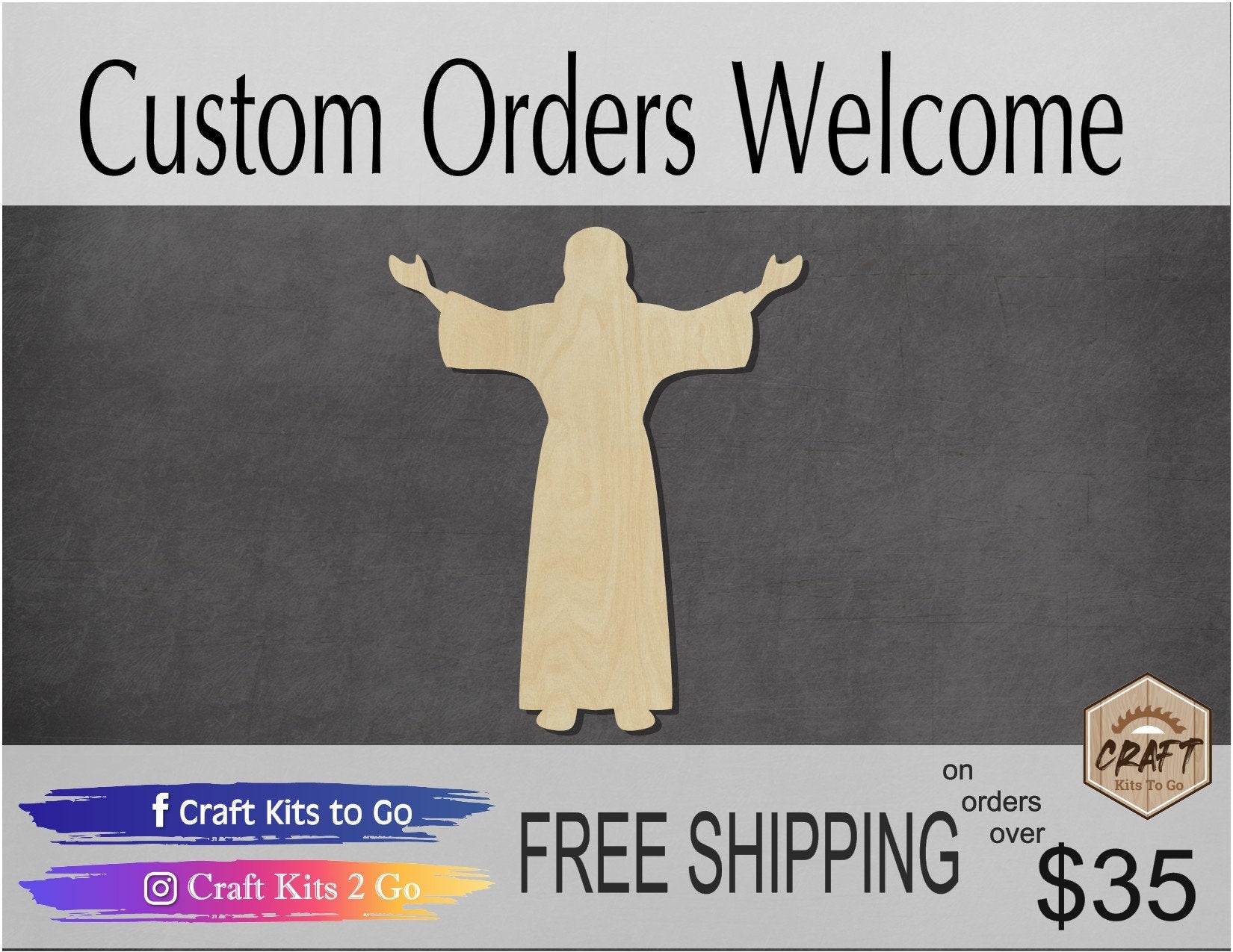 Jesus wood cutouts wood shapes Religion Religious DIY Paint kit #1643 - Multiple Sizes Available - Unfinished wood Cutout Shapes