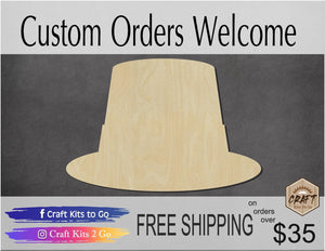 Leprechaun Hat wood cutouts wood shapes St. Patrick's Day craft DIY Paint #1687 - Multiple Sizes Available - Unfinished Wood Cutout Shapes