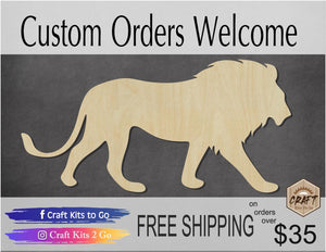 Lion wood cutouts wood shapes animal shapes animal cutouts DIY Paint zoo #1696 - Multiple Sizes Available - Unfinished Wood Cutout Shapes