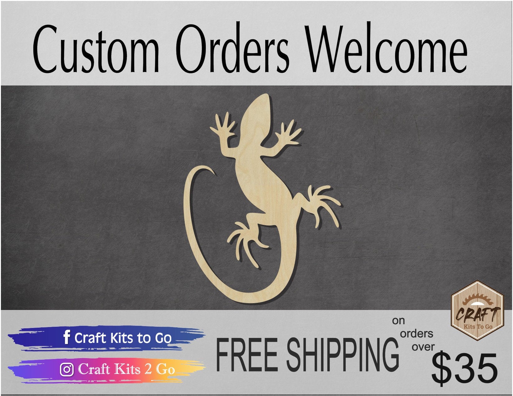 Lizard wood cutouts wood shapes animal shapes animal cutouts DIY #1698 - Multiple Sizes Available - Unfinished Wood Cutout Shapes