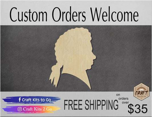 Mozart wood shape wood cutouts Musician DIY Paint kit #1765 - Multiple Sizes Available - Unfinished Wood Cutout Shapes