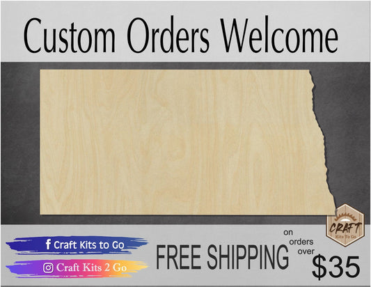North Dakota State wood shape wood cutouts State cutouts State shapes DIY #1788 - Multiple Sizes Available - Unfinished Wood Cutout Shapes