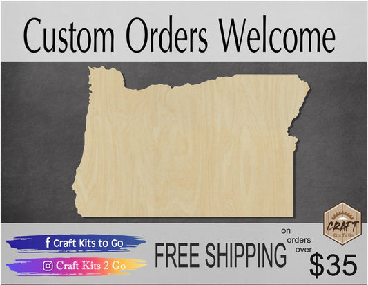 Oregon State wood shape wood cutouts State cutouts State Shapes DIY Paint #1803 - Multiple Sizes Available - Unfinished Wood Cutout Shapes