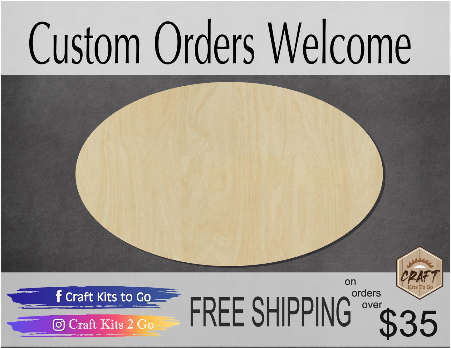 Oval wood shape wood cutouts shape cutouts DIY paint kit #1807 - Multiple Sizes Available - Unfinished Wood Cutout Shapes