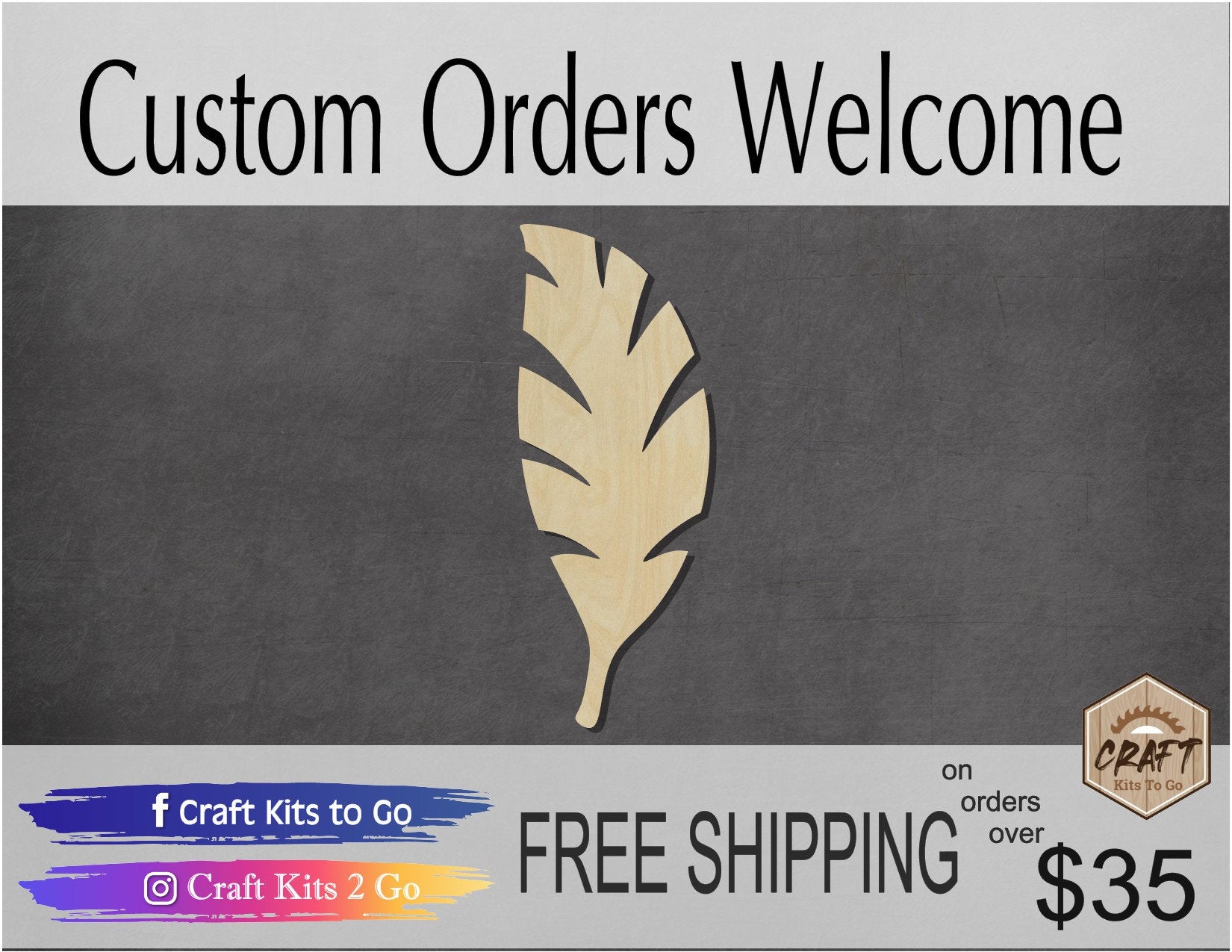 Palm Leaf wood shape wood cutouts plants trees DIY Paint kit #1816 - Multiple Sizes Available - Unfinished Wood Cutout Shapes