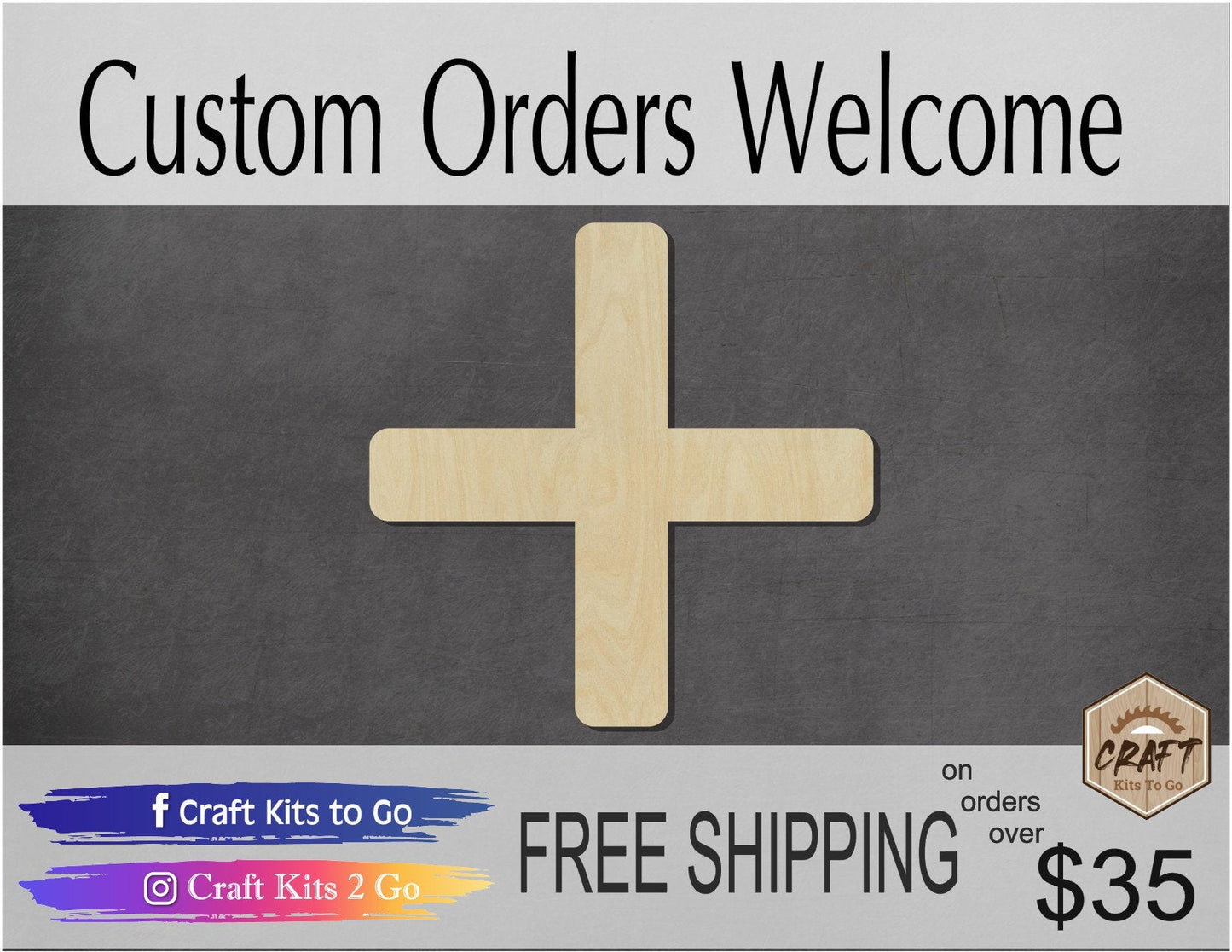 Plus Sign wood shape wood cutouts DIY Paint kit #1866 - Multiple Sizes Available - Unfinished Wood Cutout Shapes
