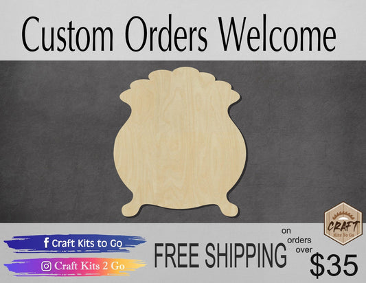 Pot of Gold wood shape wood cutouts St. Patrick's Day Craft DIY paint #1882 - Multiple Sizes Available - Unfinished Wood Cutout Shapes