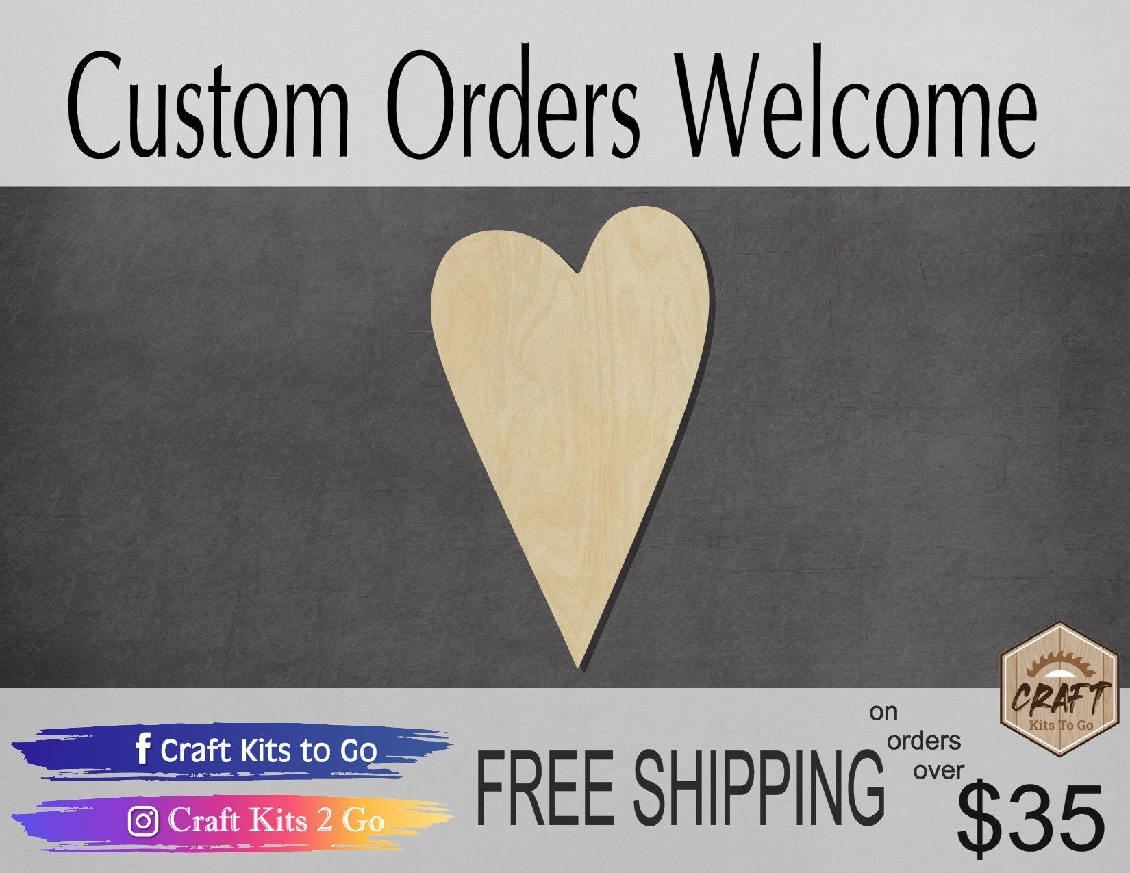 Primitive Heart wood shape wood cutouts Valentine's Day Craft DIY Love #1889 - Multiple Sizes Available - Unfinished Wood Cutout Shapes