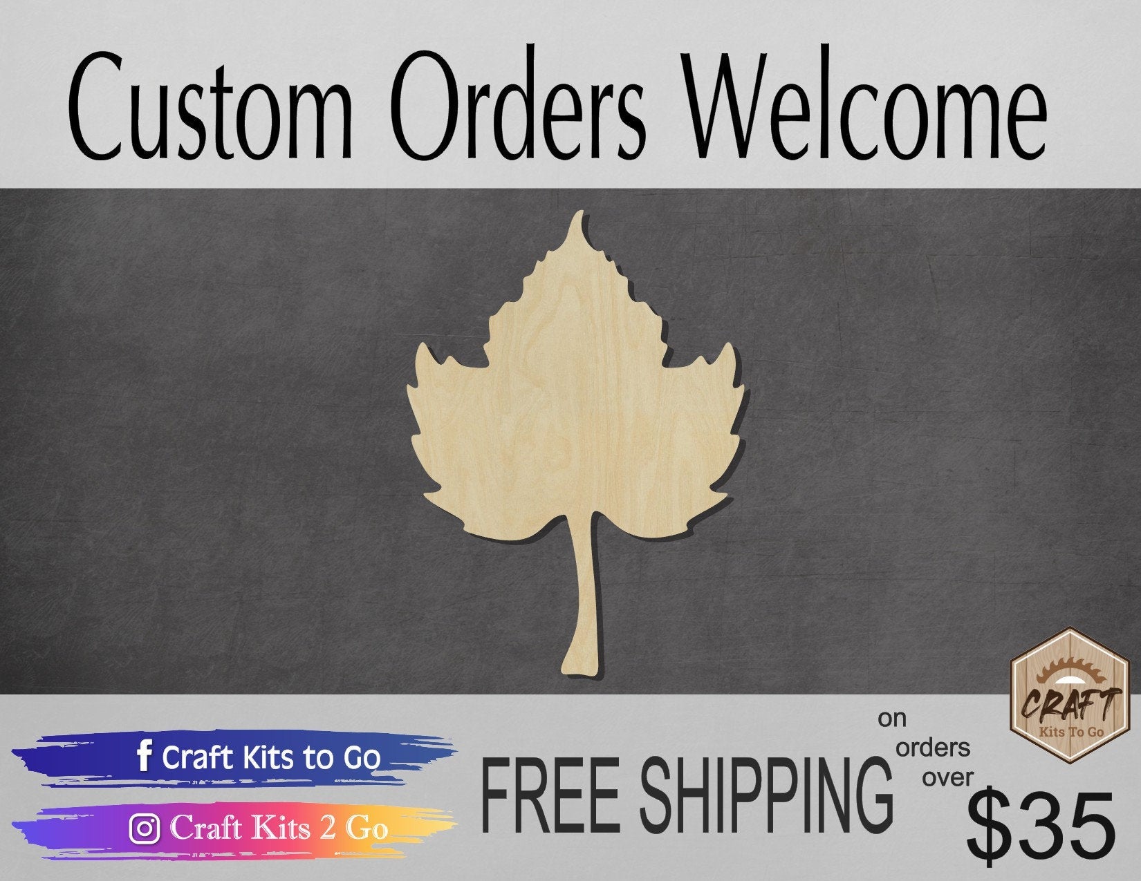 Pumpkin Leaf wood shape wood cutouts Fall time Fall leaves Halloween DIY #1894 - Multiple Sizes Available - Unfinished Wood Cutout Shapes