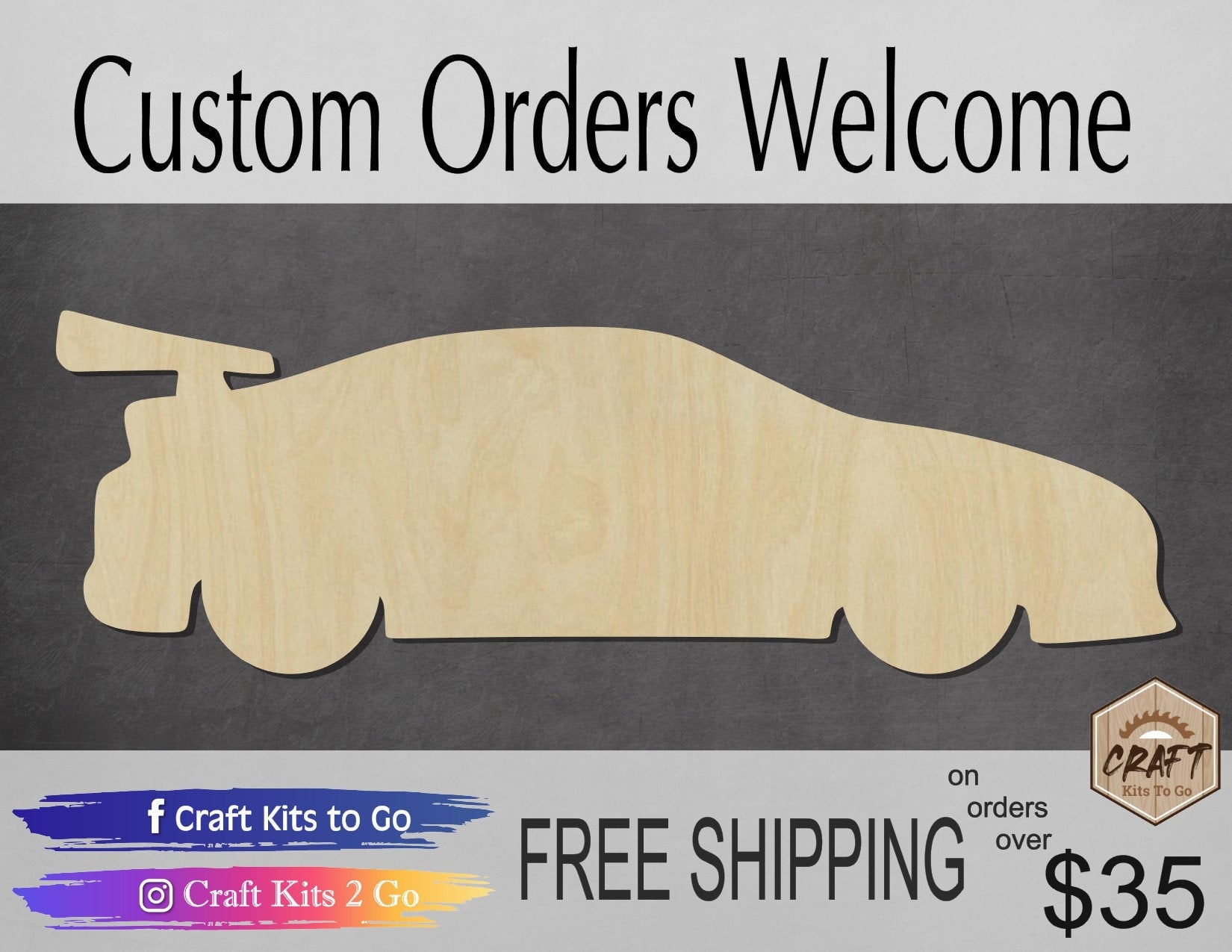 Race Car wood shape wood cutouts Cars Transportation DIY paint kit #1905 - Multiple Sizes Available - Unfinished Wood Cutout Shapes
