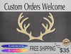 Reindeer Antlers wood shape wood cutouts Hunting Camping DIY Paint kit #1917 - Multiple Sizes Available - Unfinished Wood Cutout Shapes