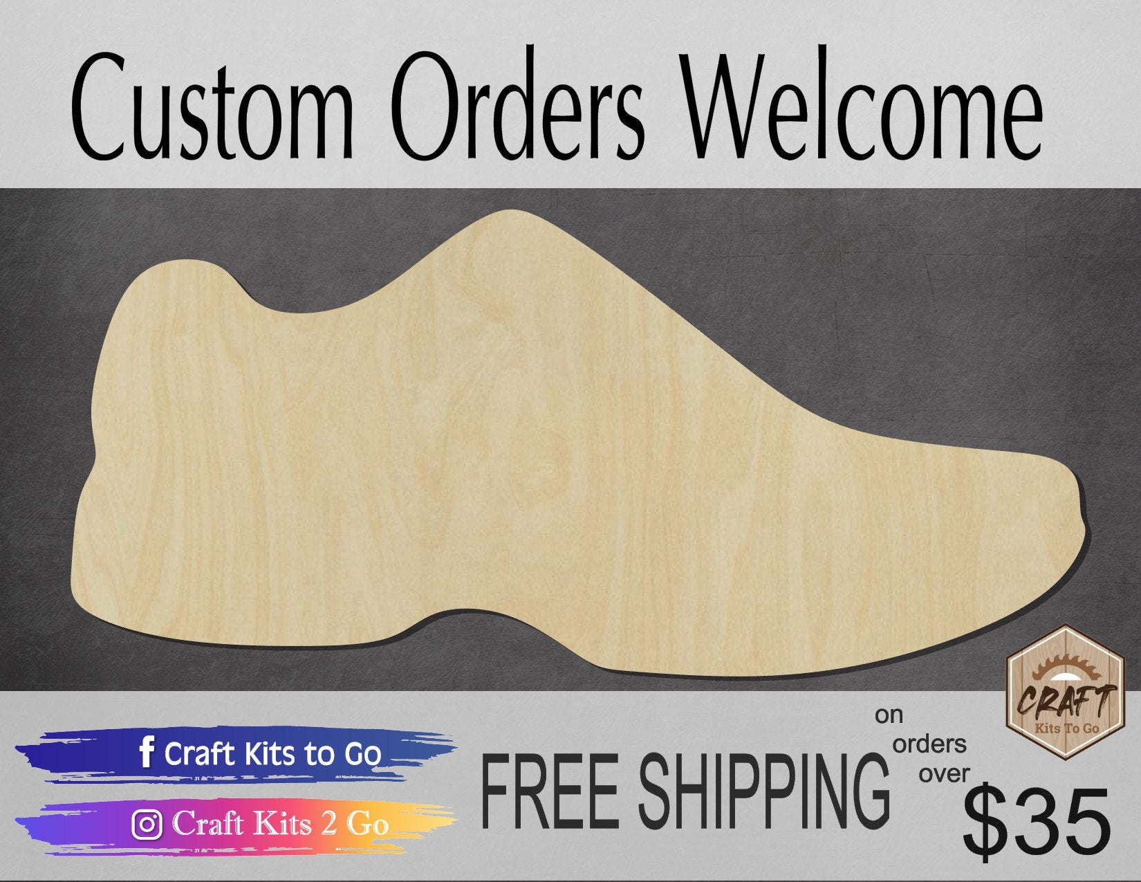 Running Shoe wood shape wood cutouts Shoes DIY Paint kit #1943 - Multiple Sizes Available - Unfinished Wood Cutout Shapes