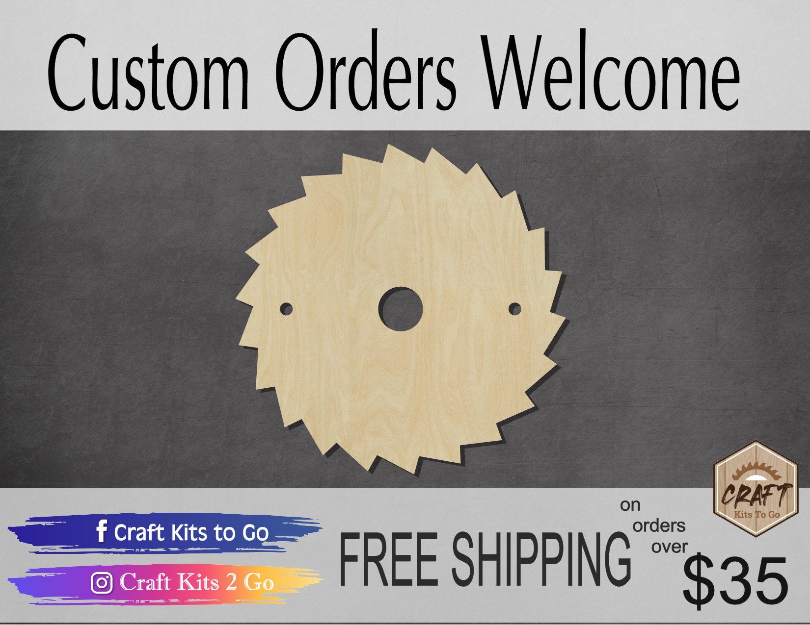 Saw Blade wood shape wood cutouts Father's Day Craft DIY paint kit #1961 - Multiple Sizes Available - Unfinished Wood Cutout Shapes