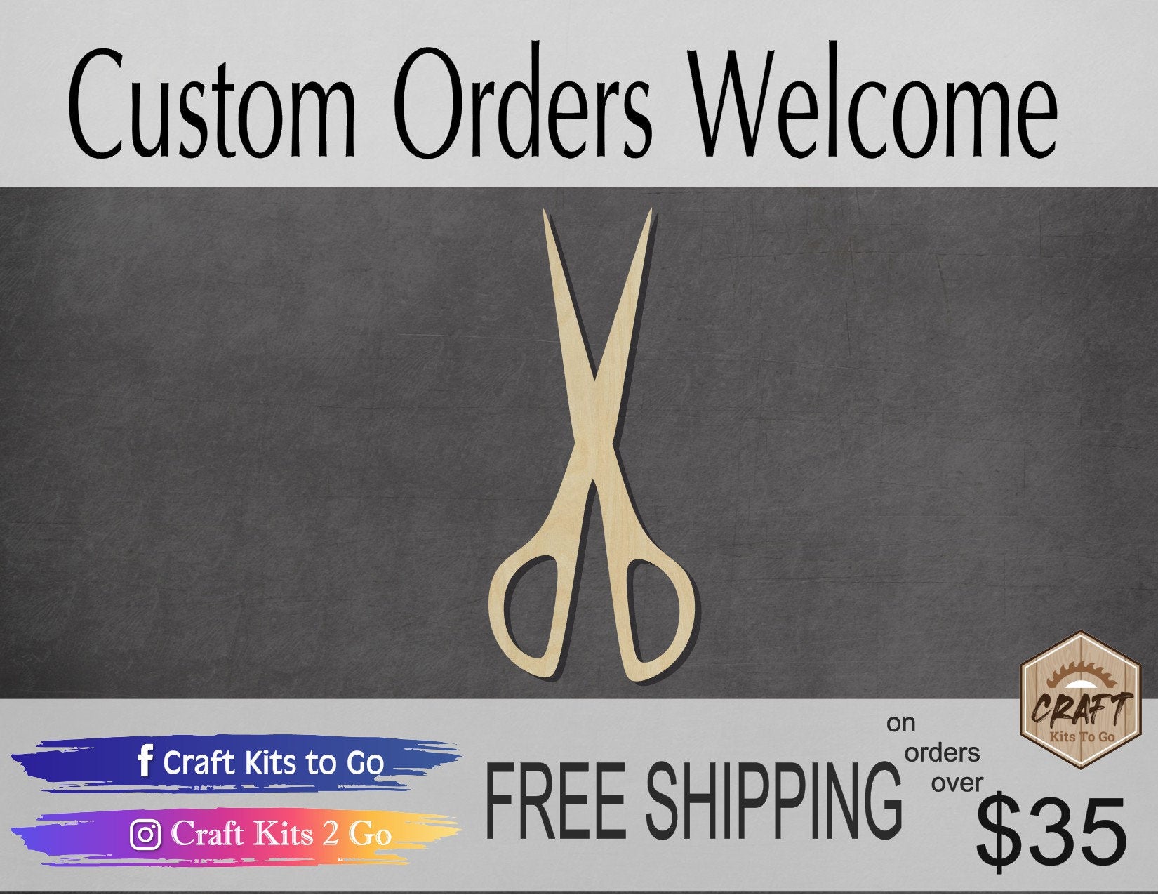 Scissors wood shape wood cutouts Hair Stylist Barber DIY paint kit #1967 - Multiple Sizes Available - Unfinished Wood Cutout Shapes