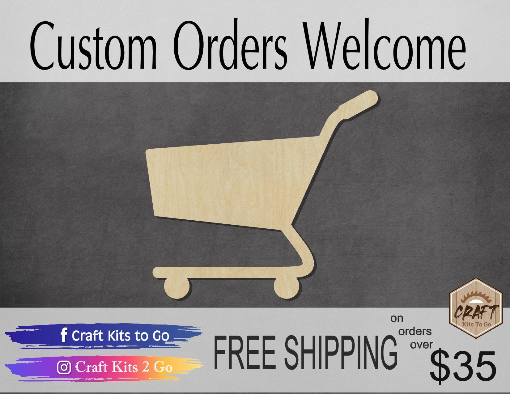 Shopping Cart wood shape wood cutouts Grocery Shopping DIY paint kit #1995 - Multiple Sizes Available - Unfinished Wood Cutout Shapes